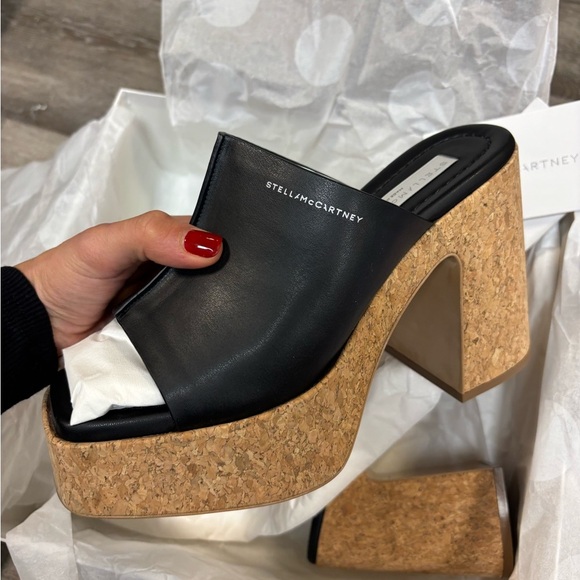 Stella McCartney | Skyla 115M Platform Sandals In Black Size 38 NEW In Box - Picture 8 of 10